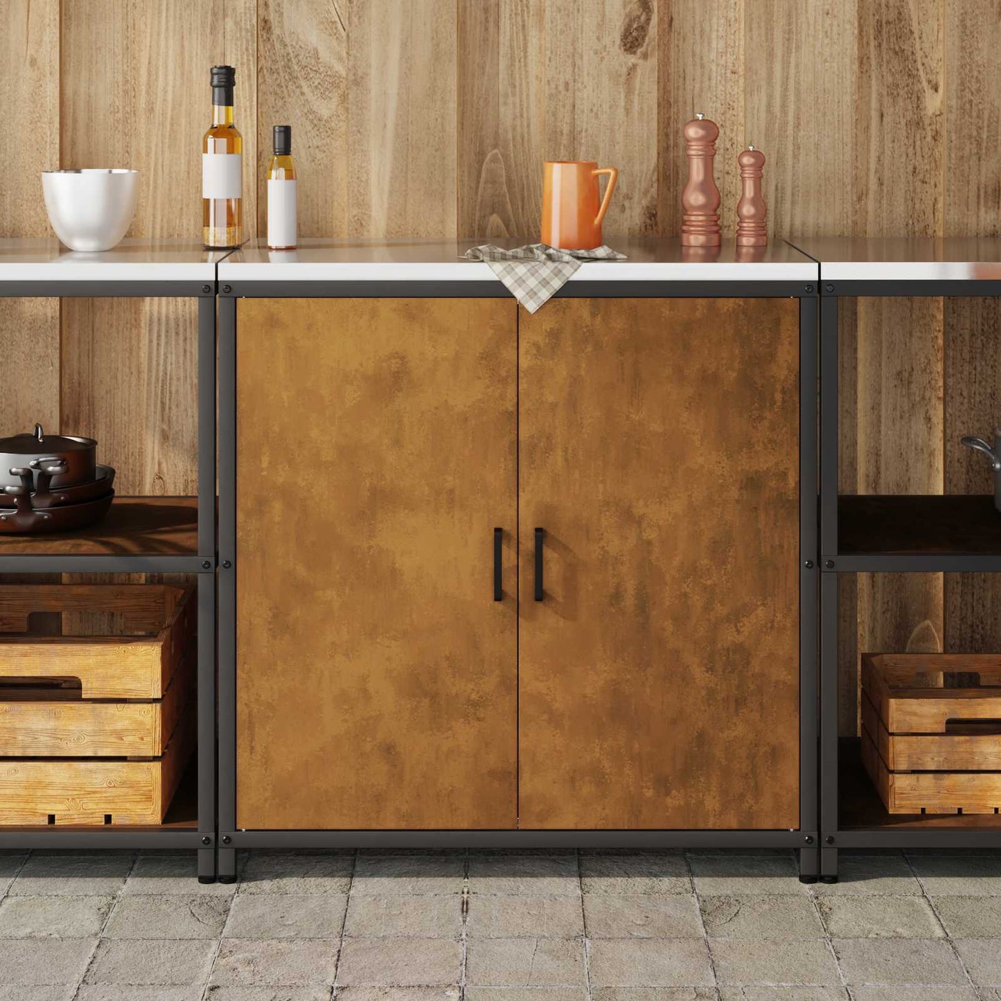 Stoccaggio in cucina HATTEM Ruggine 90 x 50 x 92 cm Acciaio | homemem39