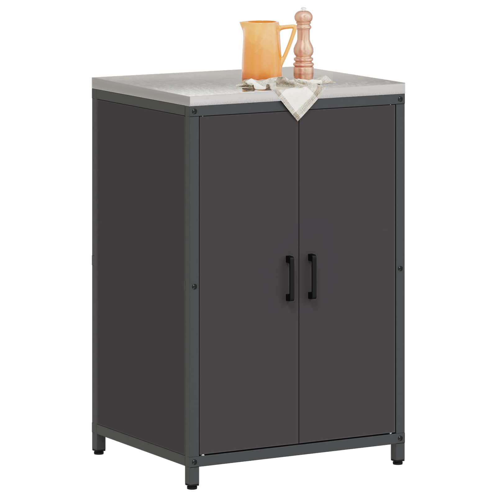 Stoccaggio in cucina HATTEM Nero 60 x 50 x 92 cm Acciaio | homemem39