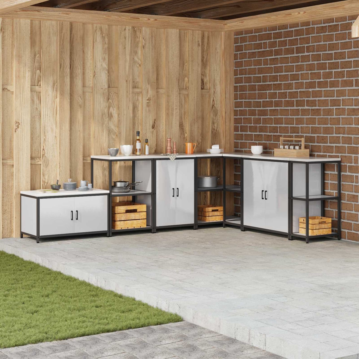 Stoccaggio in cucina HATTEM Argento 60 x 50 x 92 cm Acciaio