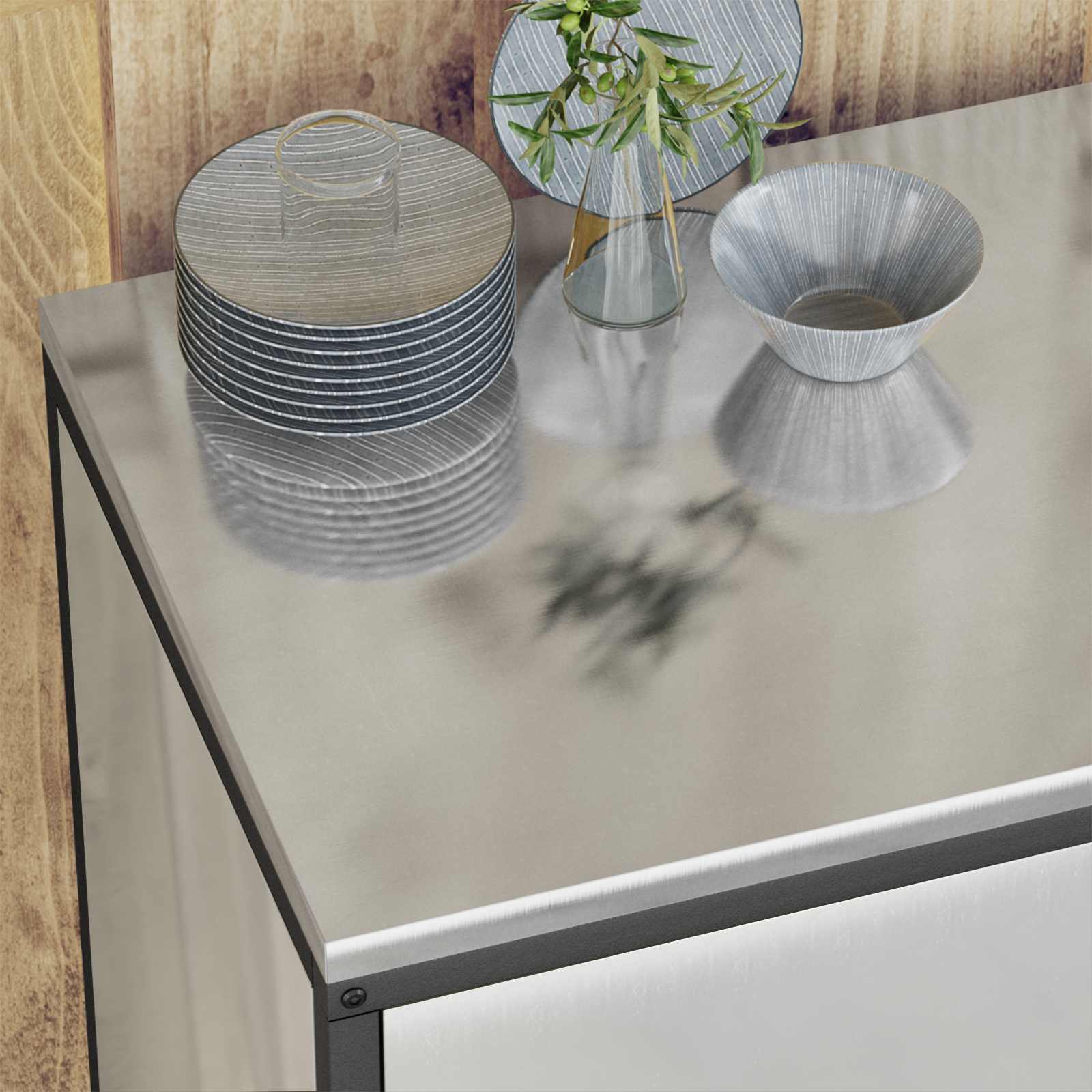 Stoccaggio in cucina HATTEM Argento 60 x 50 x 92 cm Acciaio | homemem39