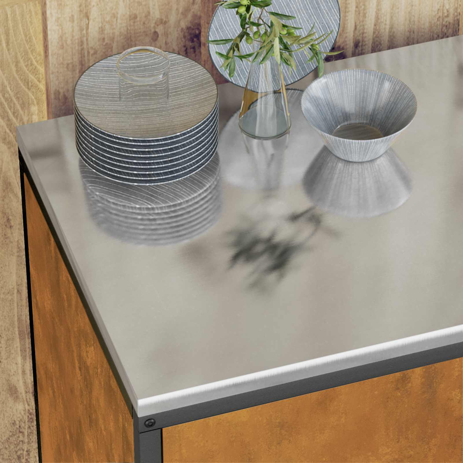 Stoccaggio in cucina HATTEM Ruggine 60 x 50 x 92 cm Acciaio | homemem39