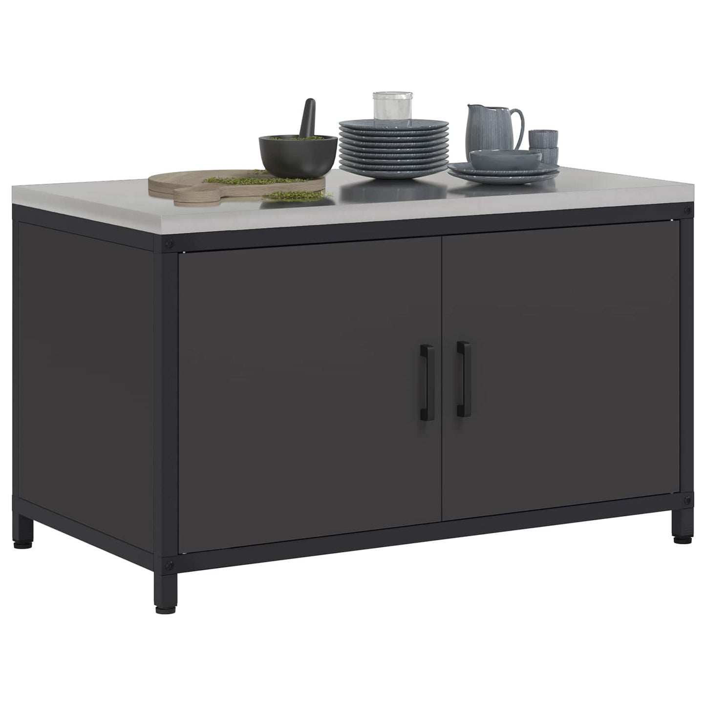 Stoccaggio in cucina HATTEM Nero 90 x 50 x 53 cm Acciaio | homemem39