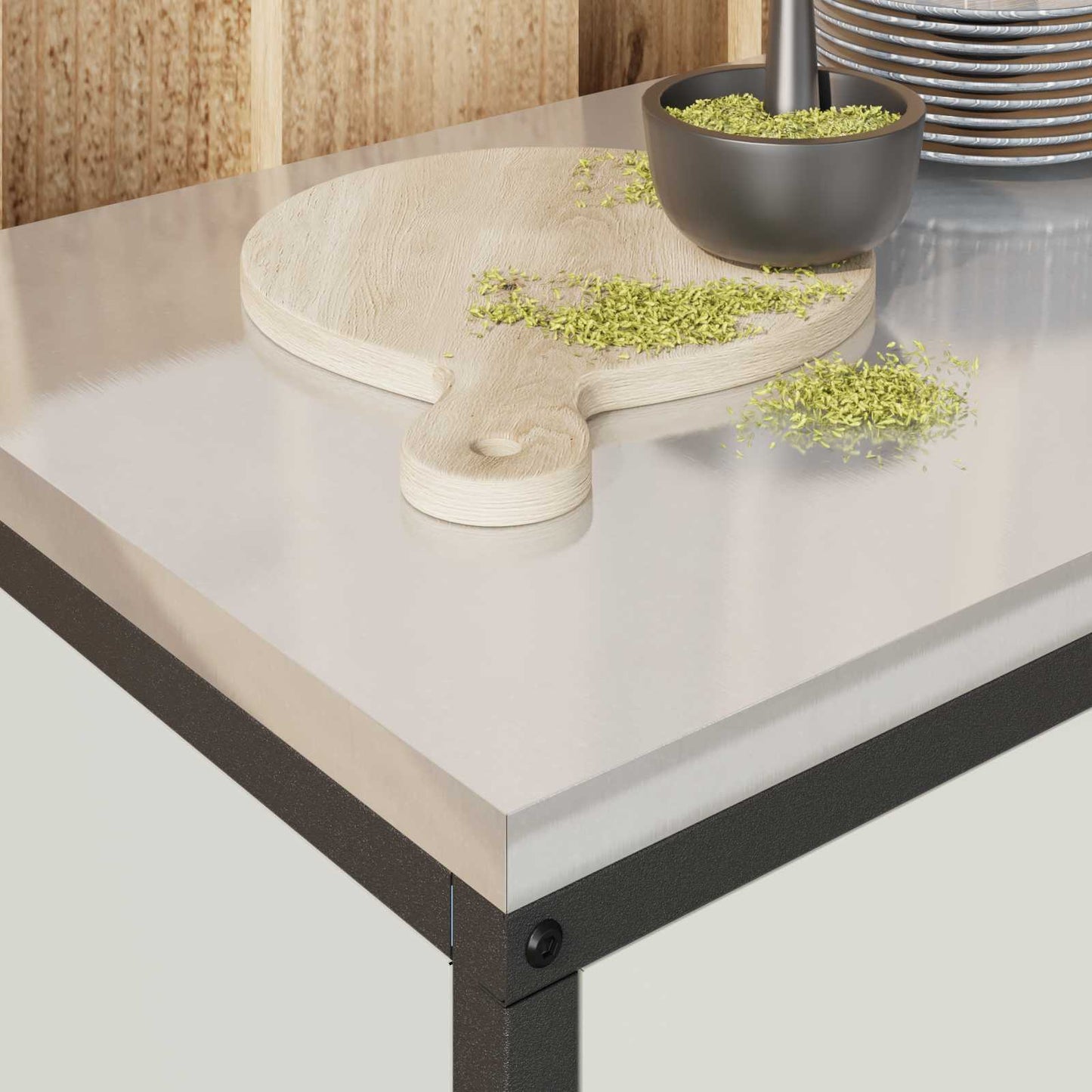 Stoccaggio in cucina HATTEM Bianco 90 x 50 x 53 cm Acciaio | homemem39