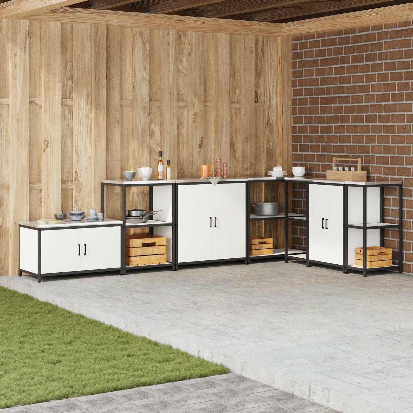 Stoccaggio in cucina HATTEM Bianco 90 x 50 x 53 cm Acciaio | homemem39