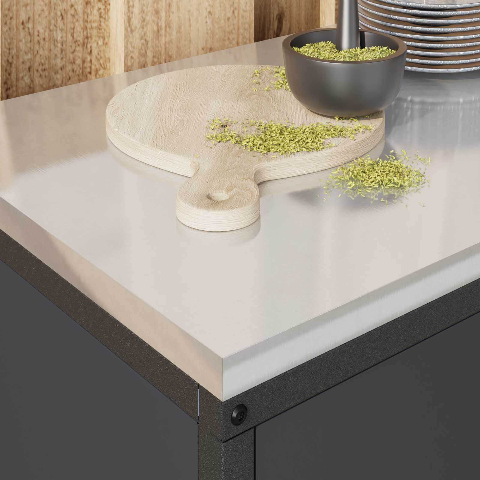 Stoccaggio in cucina HATTEM Antracite 90 x 50 x 53 cm Acciaio | homemem39