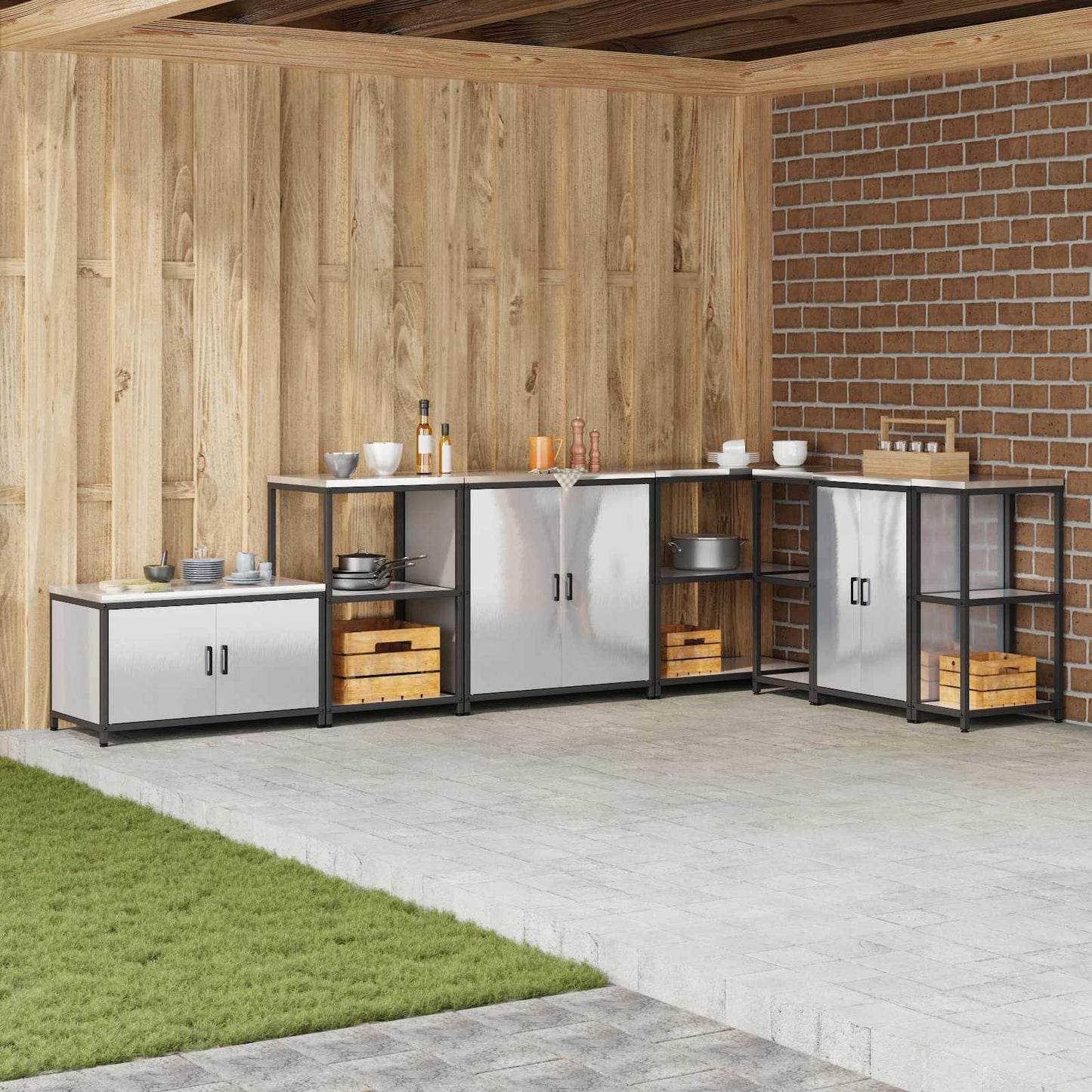 Stoccaggio in cucina HATTEM Argento 90 x 50 x 53 cm Acciaio