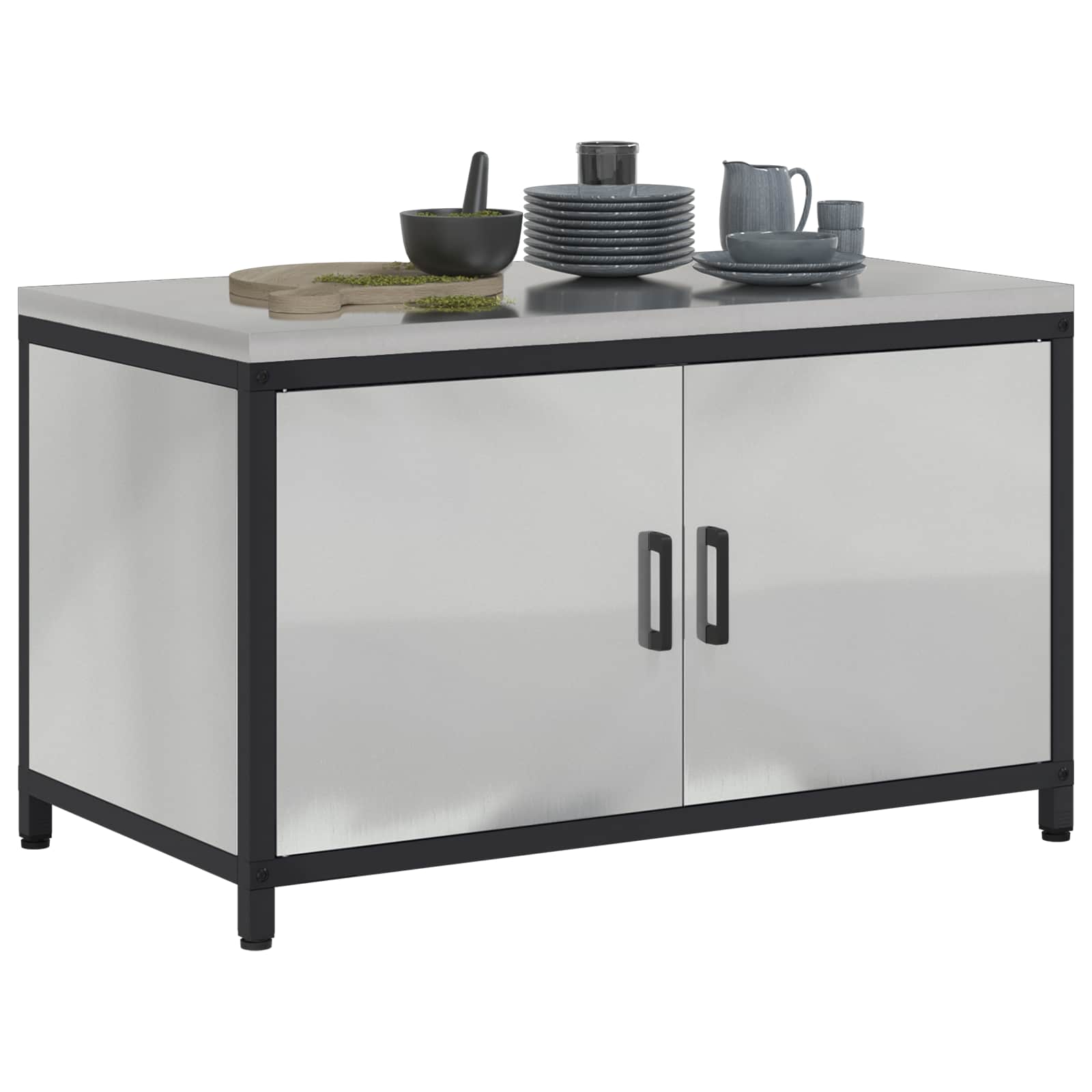 Stoccaggio in cucina HATTEM Argento 90 x 50 x 53 cm Acciaio | homemem39