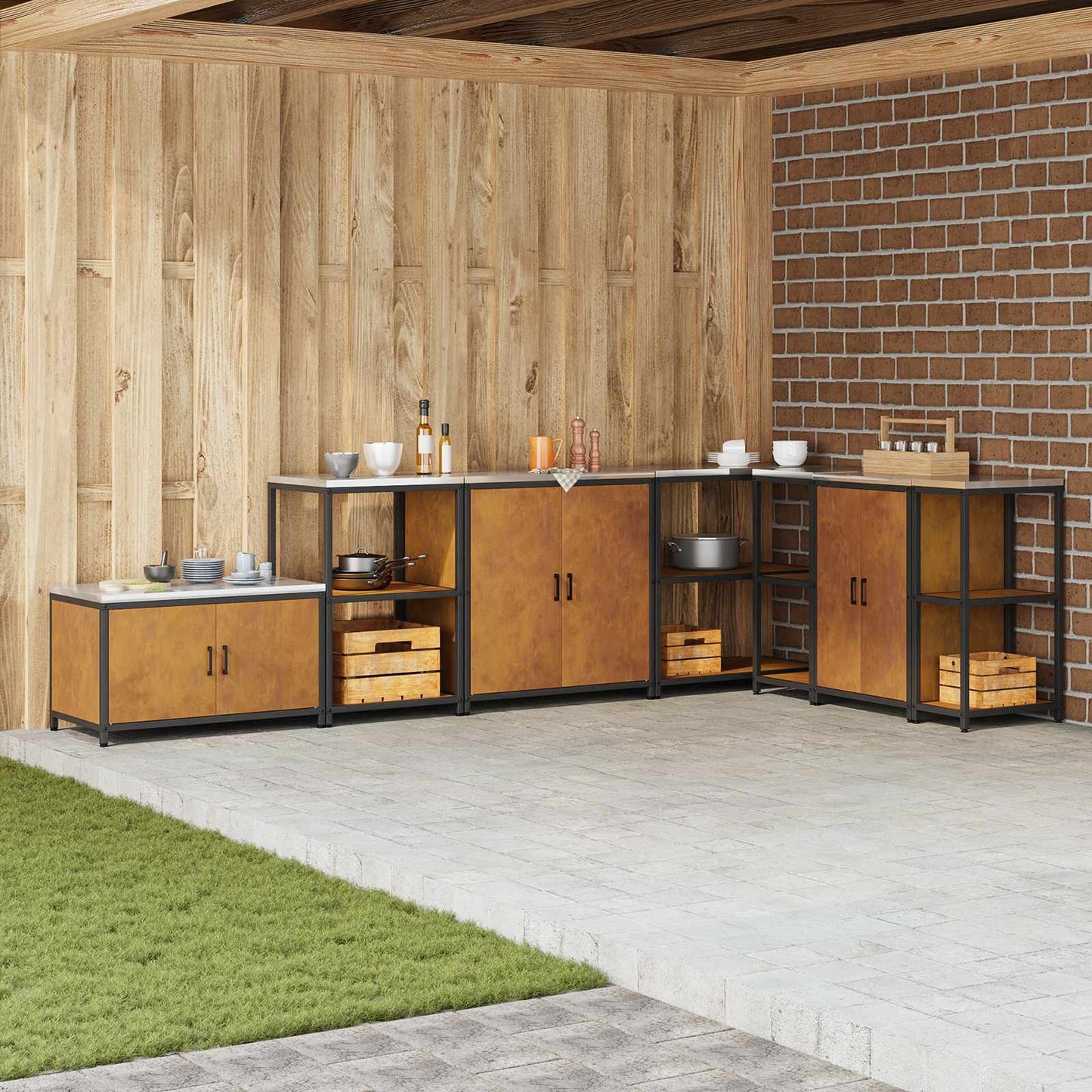 Stoccaggio in cucina HATTEM Ruggine 90 x 50 x 53 cm Acciaio | homemem39