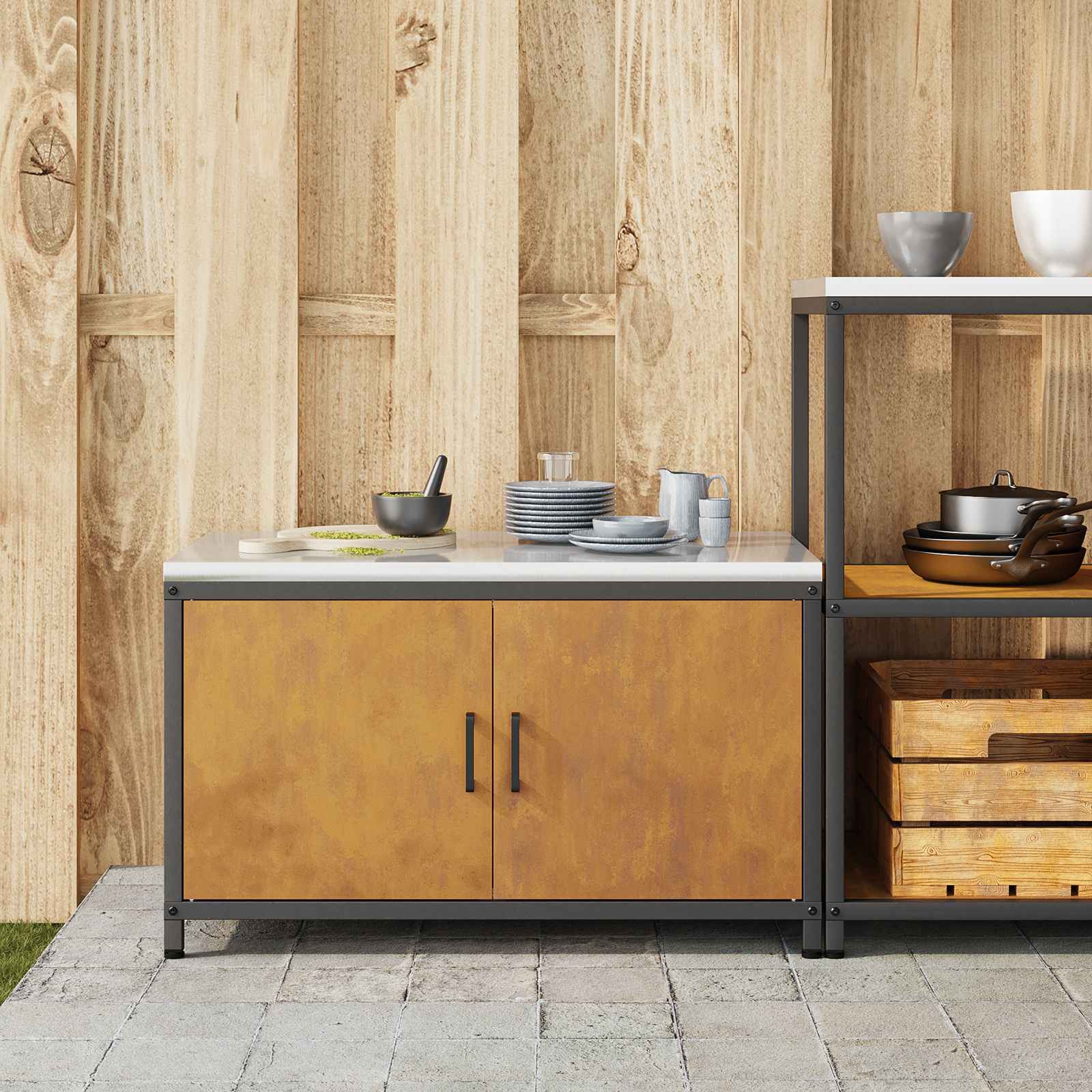 Stoccaggio in cucina HATTEM Ruggine 90 x 50 x 53 cm Acciaio | homemem39