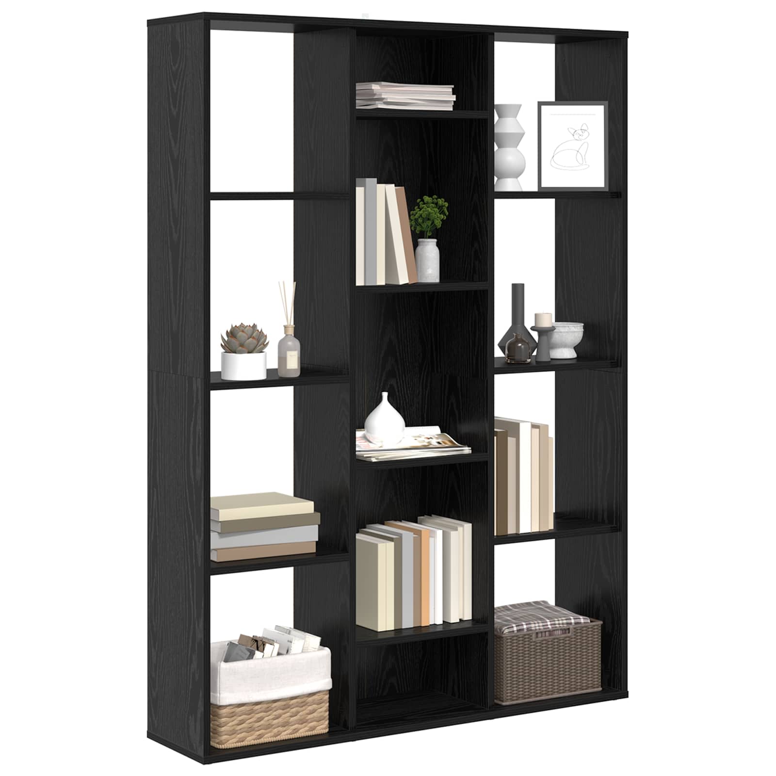 Divider per stanze Rovere Nero 100 x 24 x 140 cm | homemem39