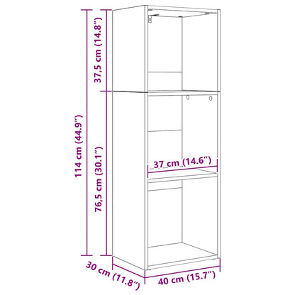 Libreria Rovere Nero 40 x 30 x 114 cm Legno multistrato | homemem39