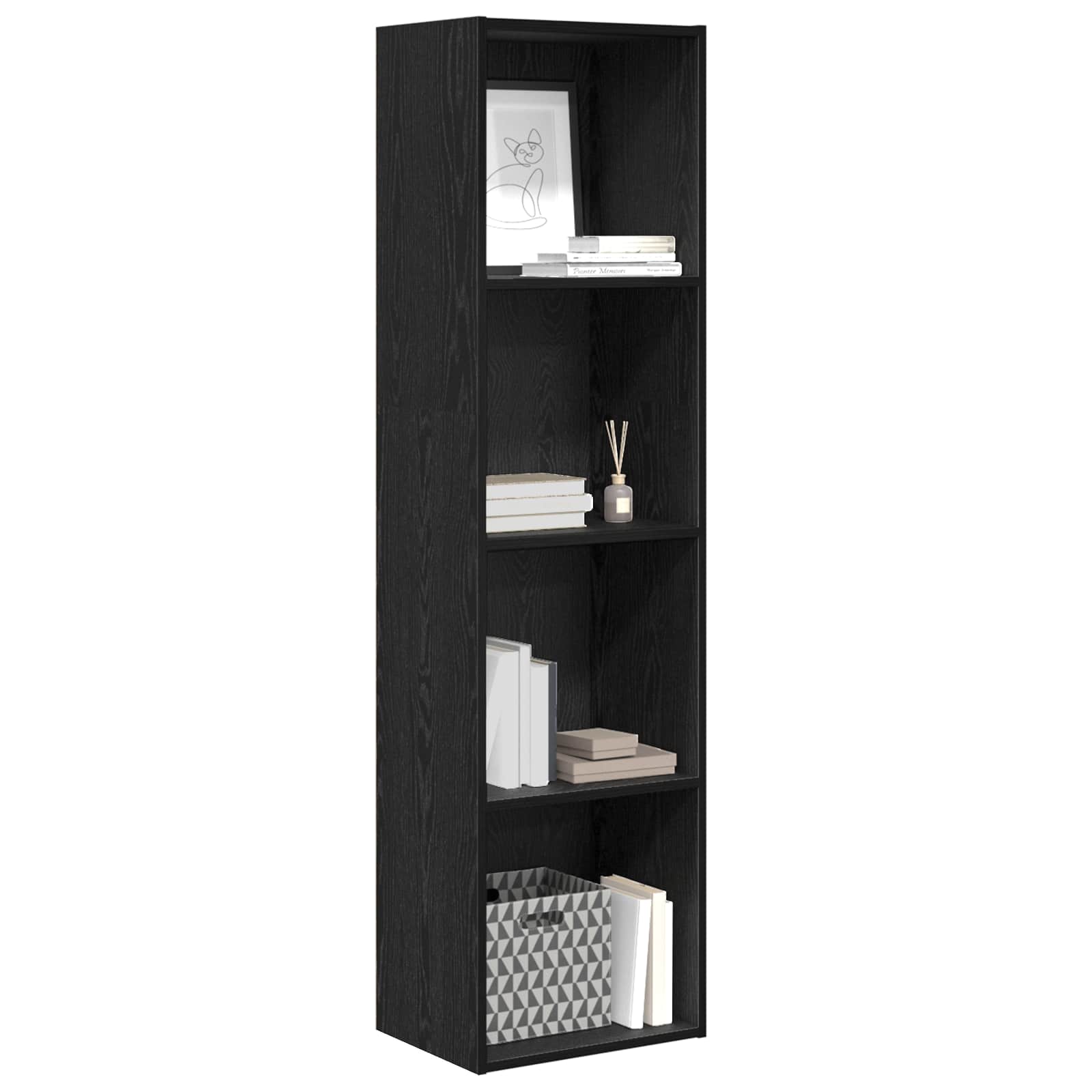Libreria Rovere Nero 40 x 30 x 152 cm Legno multistrato | homemem39