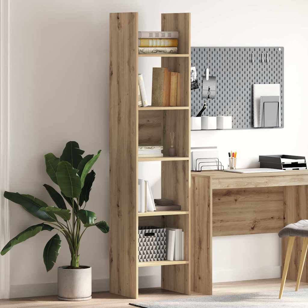 Armadio per Libri 5 livelli 40 x 35 x 180 cm Rovere artigianale