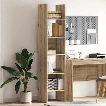 Armadio per Libri 5 livelli 40 x 35 x 180 cm Rovere artigianale