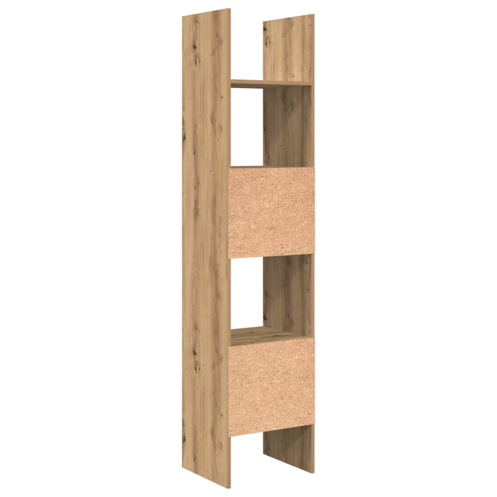 Armadio per Libri 5 livelli 40 x 35 x 180 cm Rovere artigianale