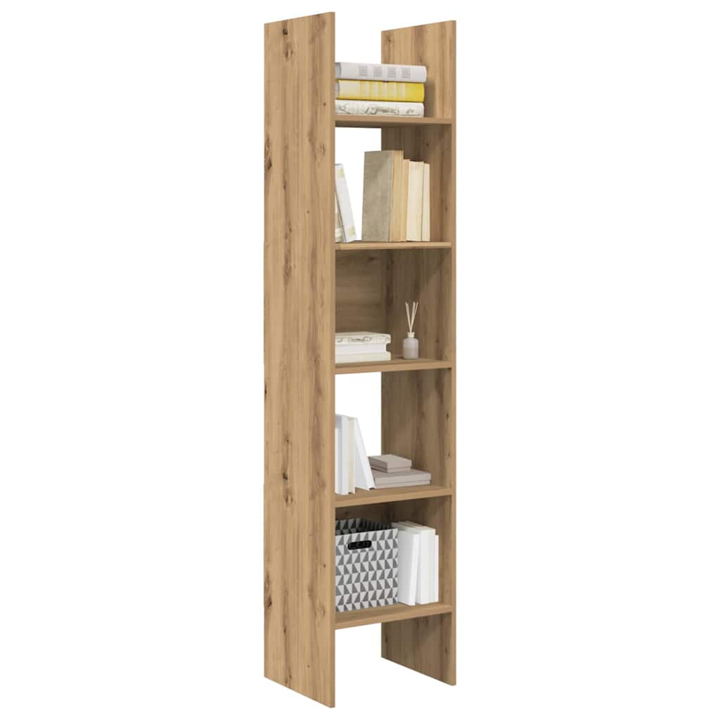 Armadio per Libri 5 livelli 40 x 35 x 180 cm Rovere artigianale