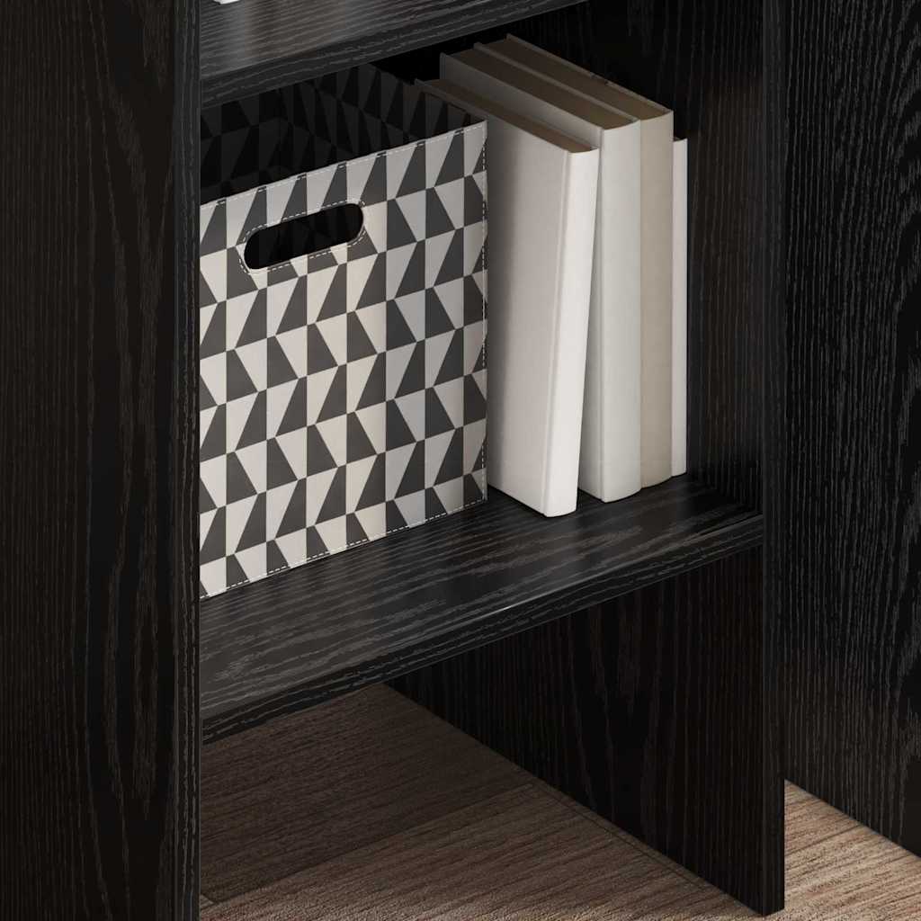 Armadio per Libri Rovere Nero 40 x 35 x 180 cm