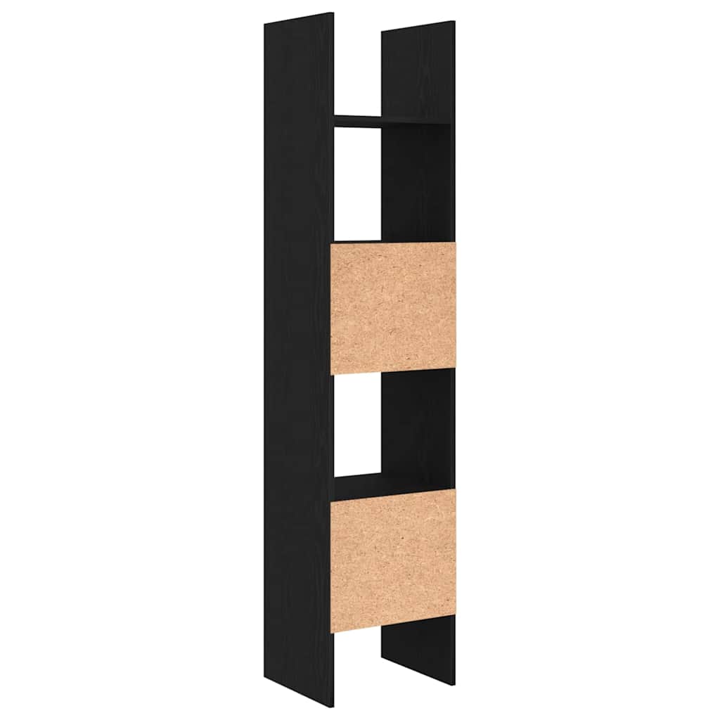 Armadio per Libri Rovere Nero 40 x 35 x 180 cm