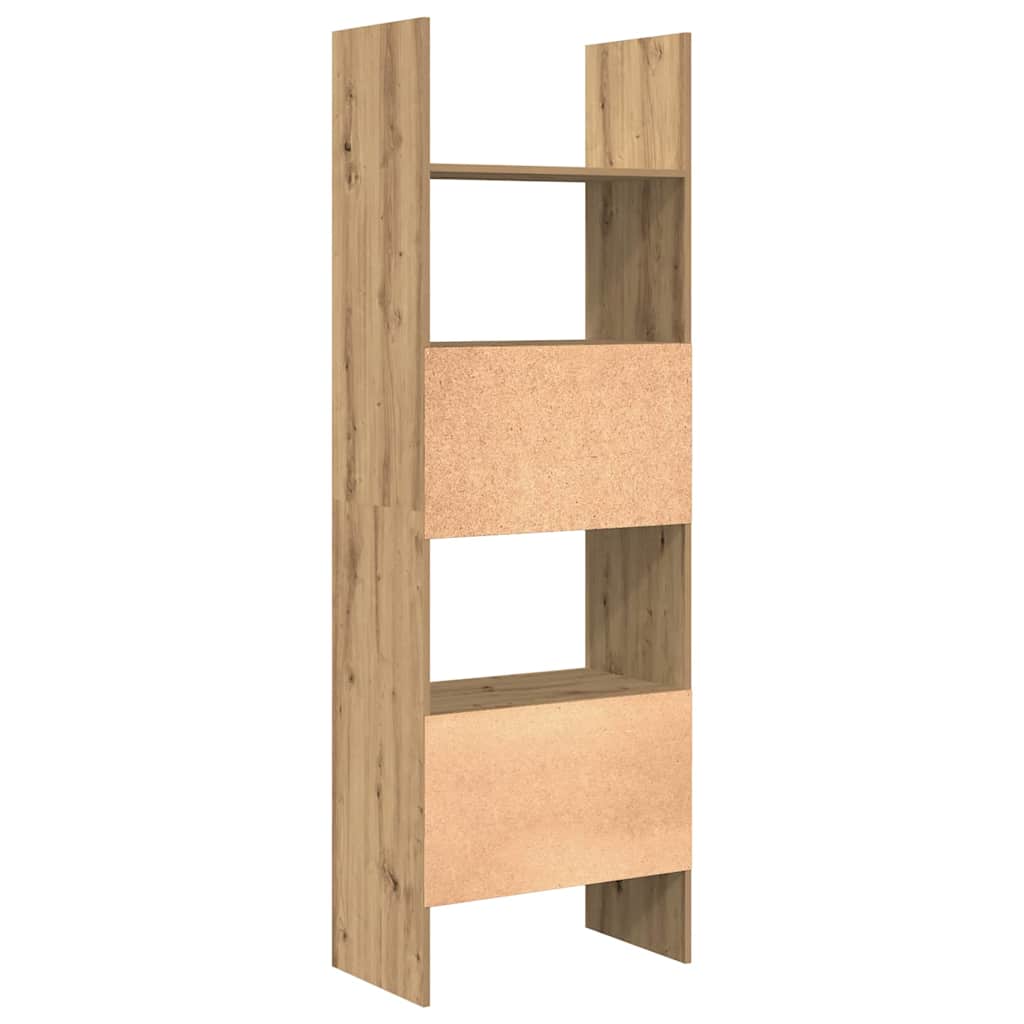 Armadio per Libri 5 livelli 60 x 35 x 180 cm Rovere artigianale