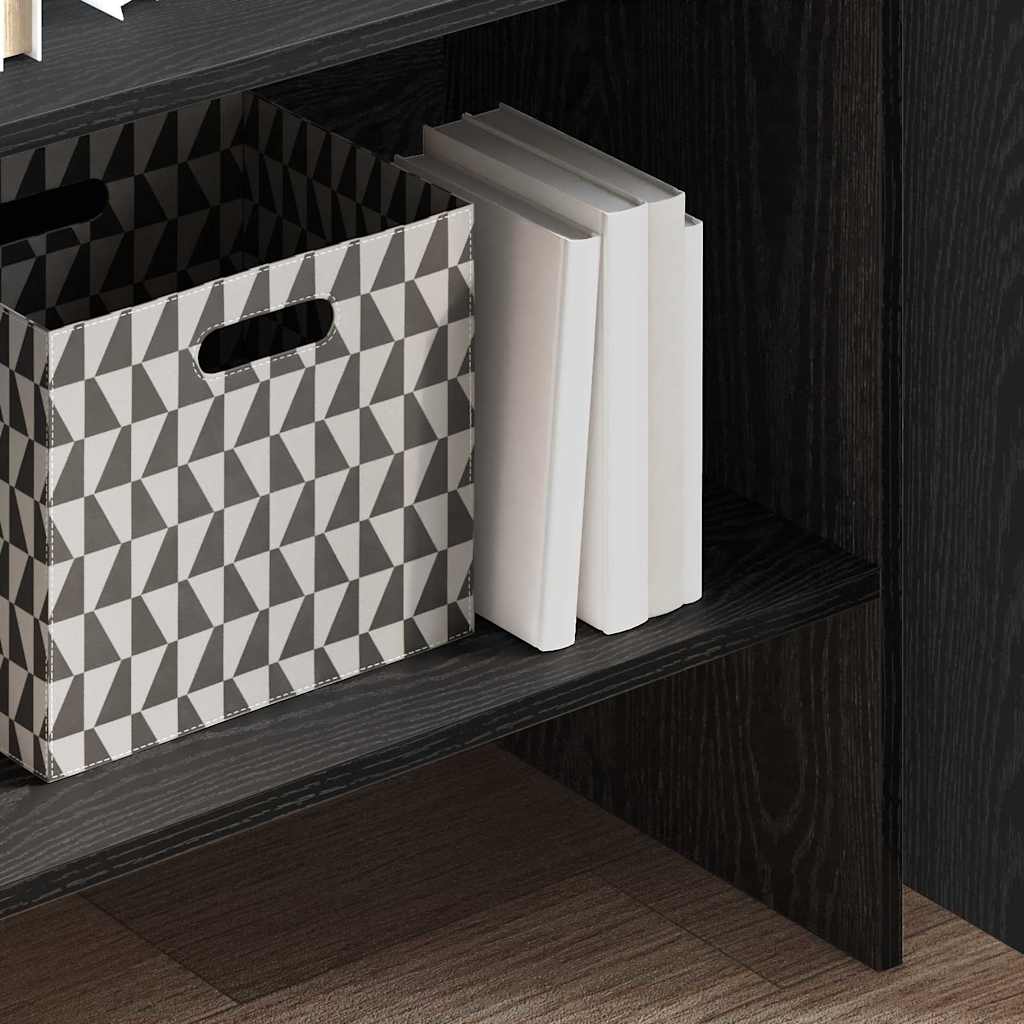 Armadio per Libri Rovere Nero 60 x 35 x 180 cm