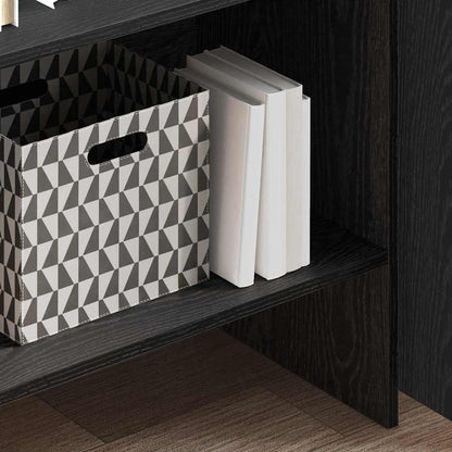 Armadio per Libri Rovere Nero 60 x 35 x 180 cm