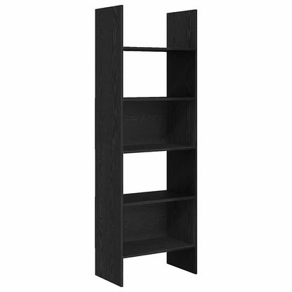 Armadio per Libri Rovere Nero 60 x 35 x 180 cm