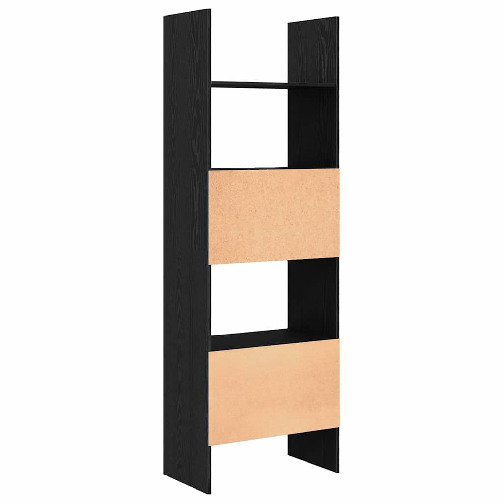 Armadio per Libri Rovere Nero 60 x 35 x 180 cm