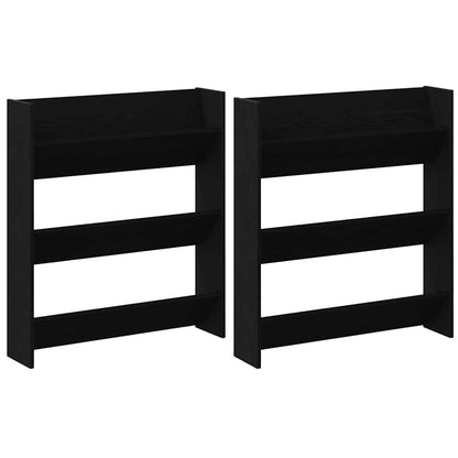 Mobile per scarpe 2 pcs Rovere Nero 85 x 18 x 90 cm