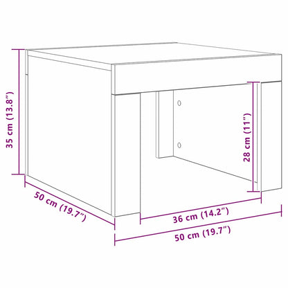 Tavolino da salotto Rovere artigianale 50 x 50 x 35 cm | homemem39