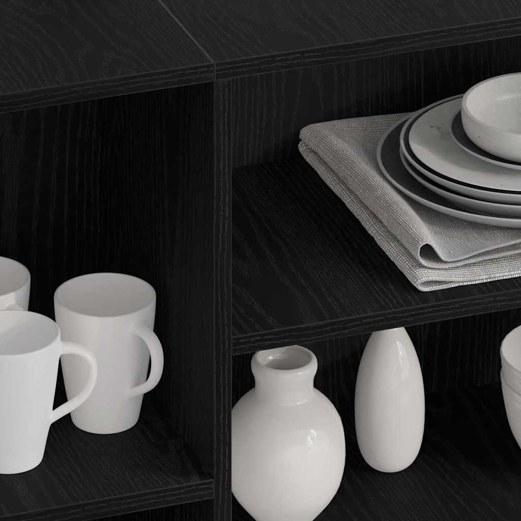 Credenza Rovere Nero 120 x 30 x 75 cm Legno multistrato