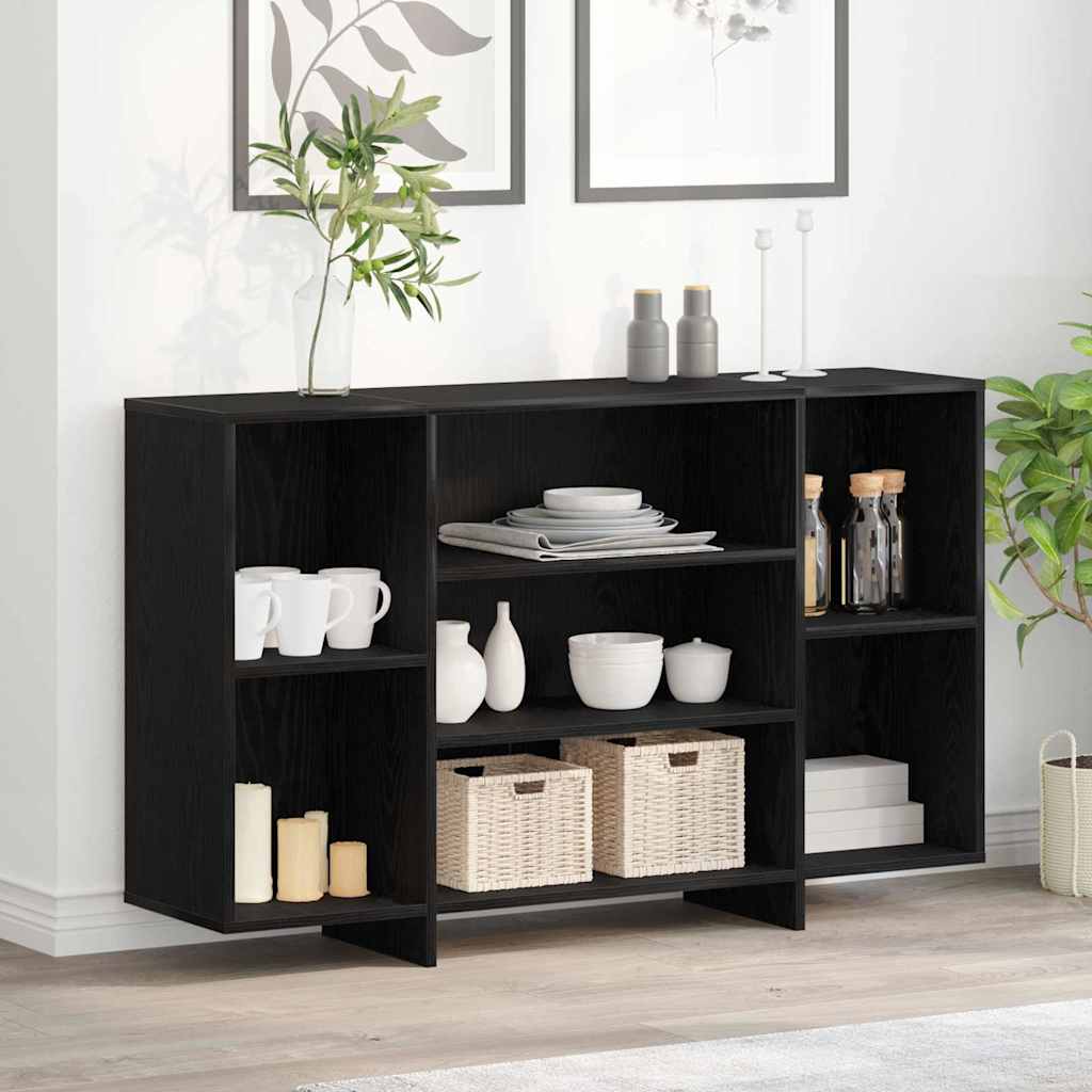 Credenza Rovere Nero 120 x 30 x 75 cm Legno multistrato