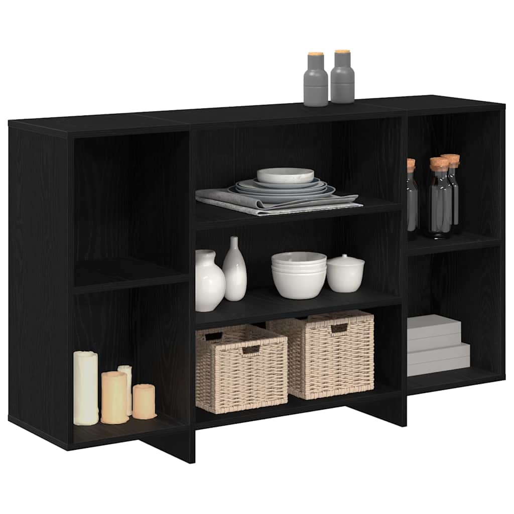 Credenza Rovere Nero 120 x 30 x 75 cm Legno multistrato