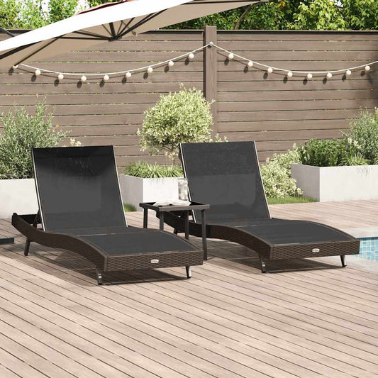 Lettini prendisole 3 pcs Marrone 40 x 40 x 40.5 cm polyrattan