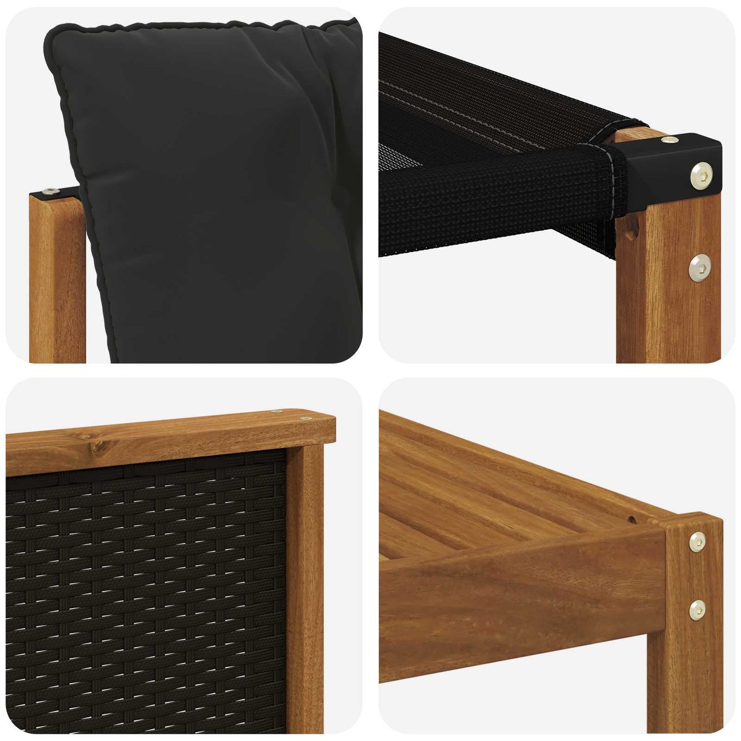 Set di divani da esterno con cuscino 5 pcs Naturale e Nero | homemem39