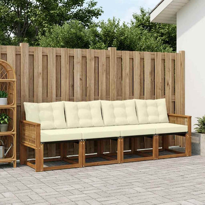 Set di divani da esterno con cuscino 5 pcs Naturale e Crema