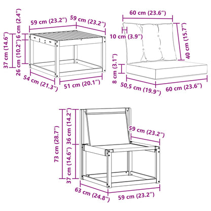 Set di divani da esterno con cuscino 7 pcs Naturale e Beige | homemem39