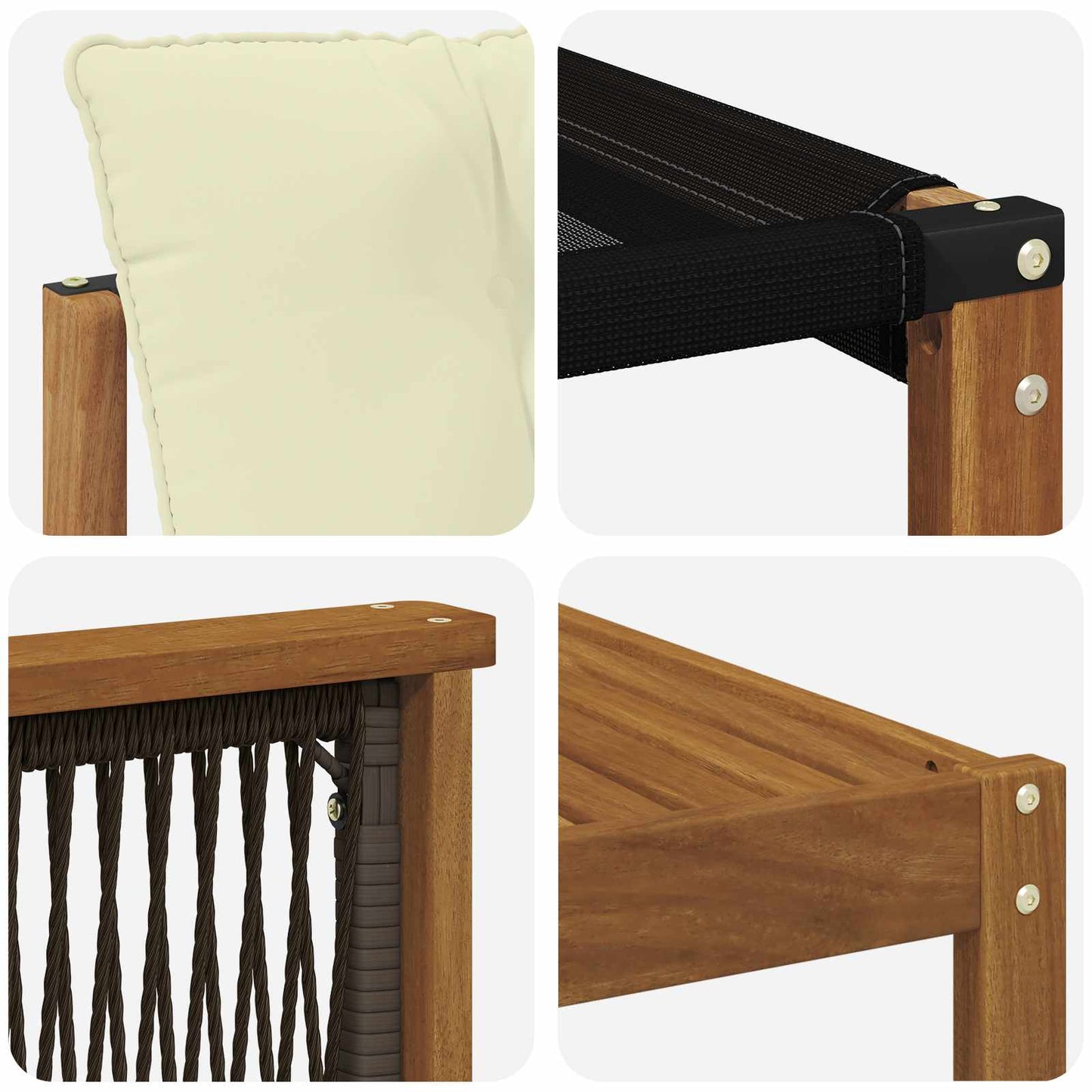 Set di divani da esterno con cuscino 7 pcs Naturale e Crema | homemem39