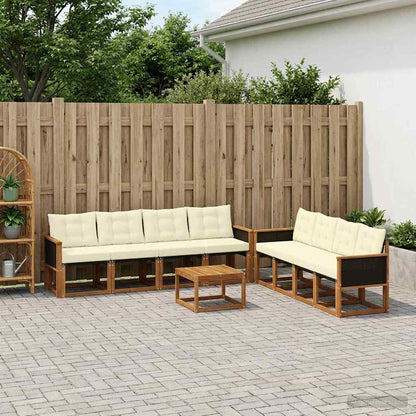 Set di divani da esterno con cuscino 9 pcs Naturale e Crema