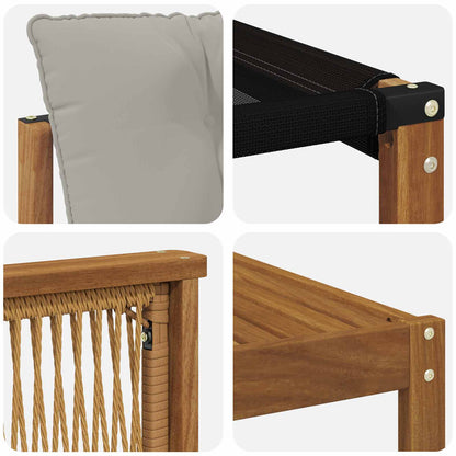 Set di divani da esterno 9 pcs Naturale e Grigio Chiaro
