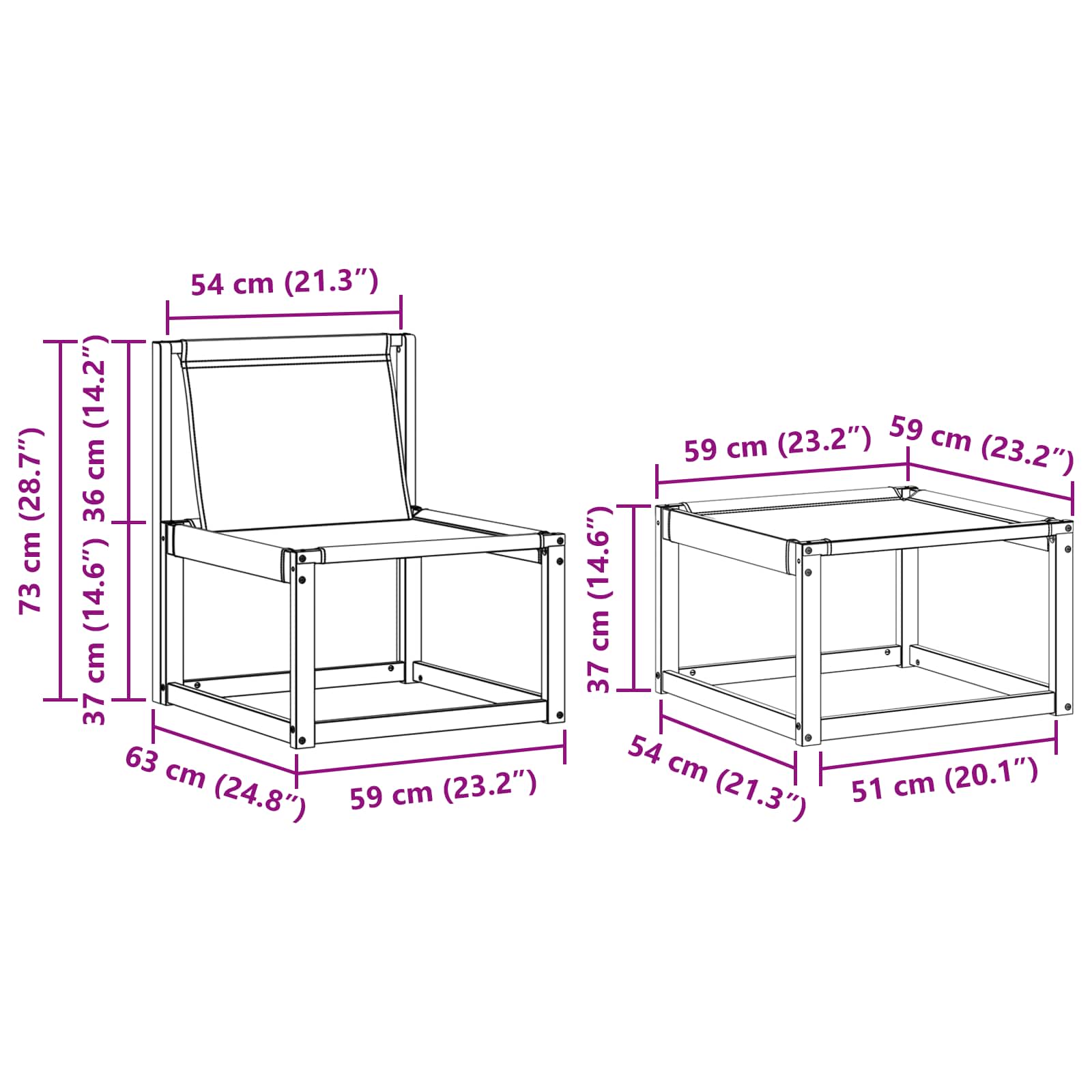 Set di divani da esterno con cuscino 4 pcs Naturale e Nero | homemem39