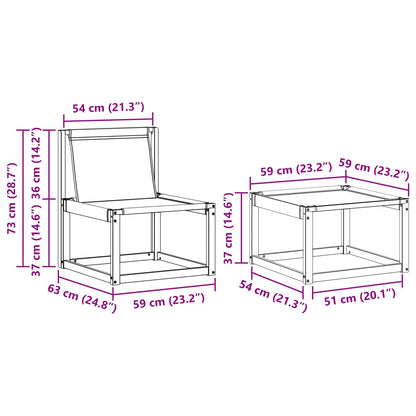 Set di divani da esterno con cuscino 4 pcs Naturale e Nero | homemem39