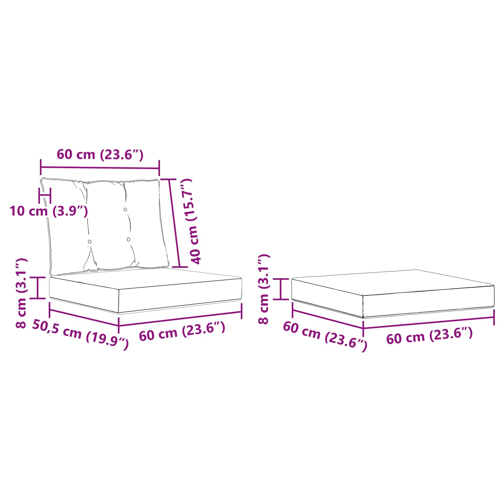 Set di divani da esterno con cuscino 4 pcs Naturale e Crema | homemem39
