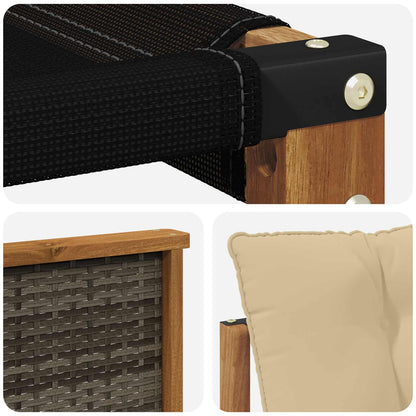 Set di divani da esterno con cuscino 4 pcs Naturale e Beige | homemem39