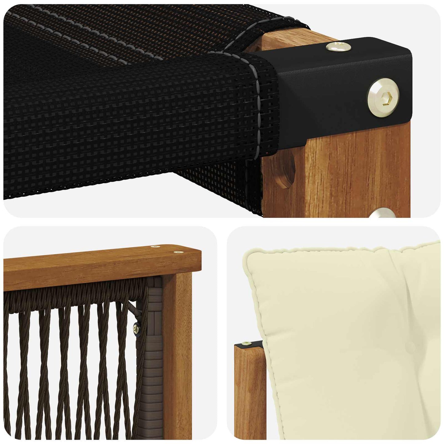 Set di divani da esterno con cuscino 4 pcs Naturale e Crema | homemem39