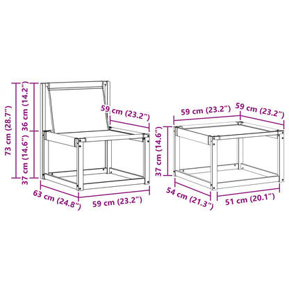 Set di divani da esterno con cuscino 5 pcs Naturale e Nero | homemem39