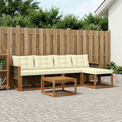 Set di divani da esterno con cuscino 6 pcs Naturale e Crema | homemem39