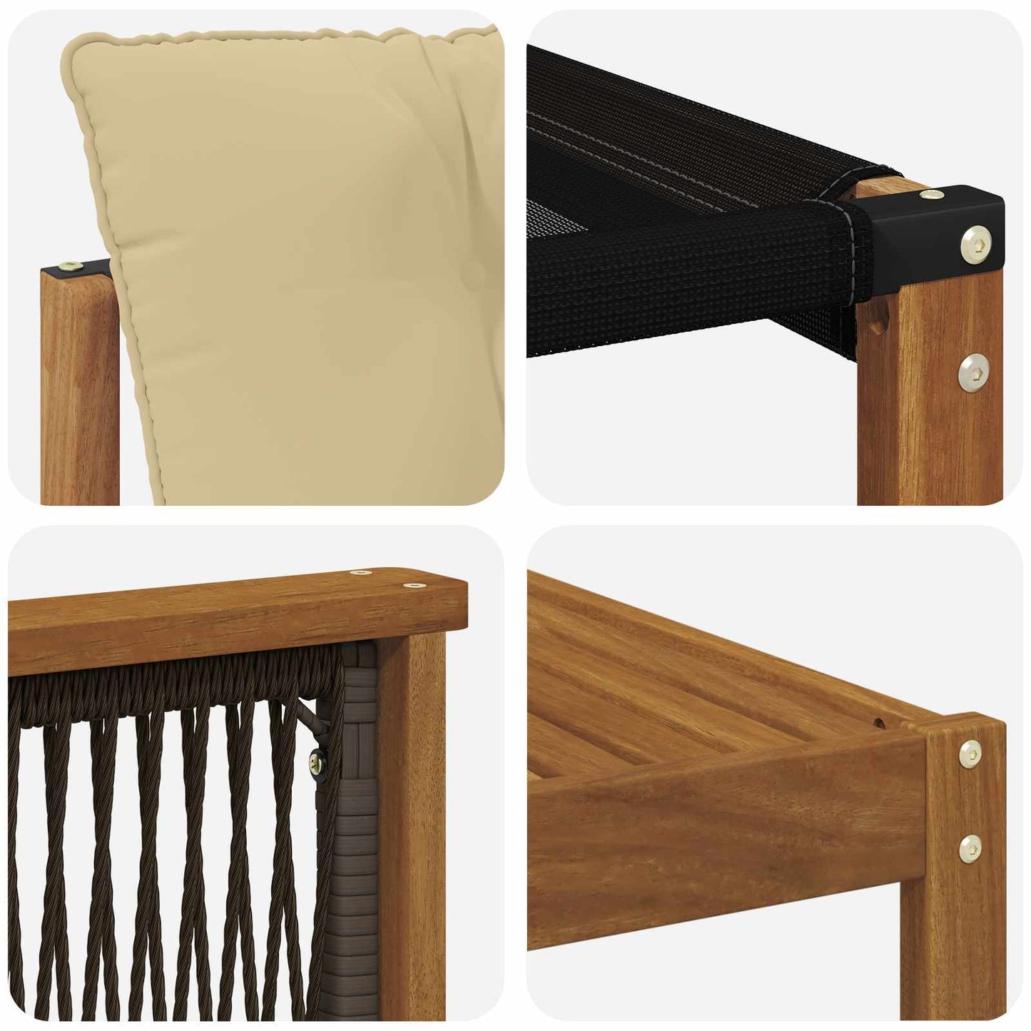 Set di divani da esterno con cuscino 6 pcs Naturale e Beige | homemem39
