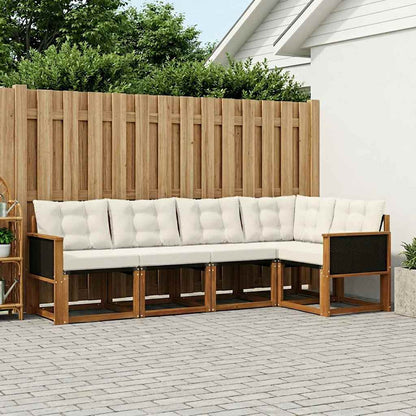 Set di divani da esterno con cuscino 5 pcs Naturale e Crema
