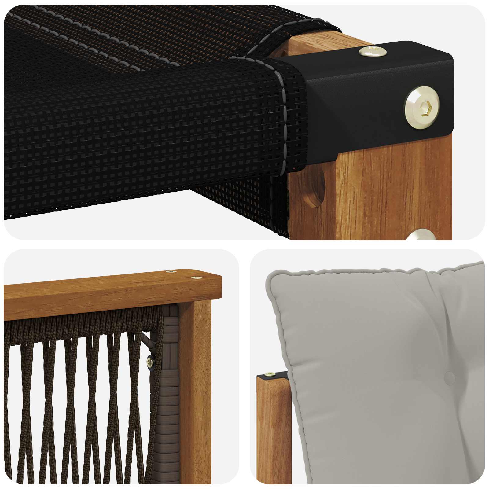 Set di divani da esterno 5 pcs Naturale e Grigio Chiaro | homemem39