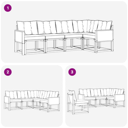 Set di divani da esterno 5 pcs Naturale e Grigio Chiaro | homemem39